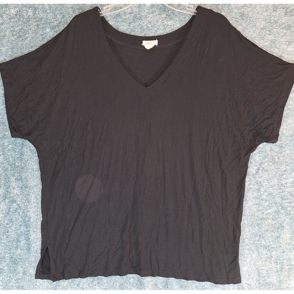 Yelets Womens Black V-Neck Top L
